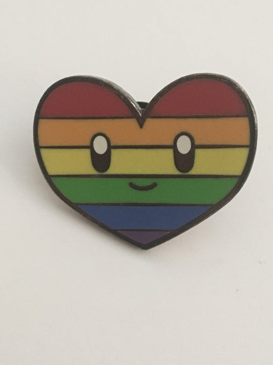 Happy Heart Gay Pride Pin