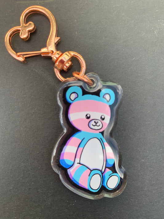 Pride Teddy Bear Charm Transgender